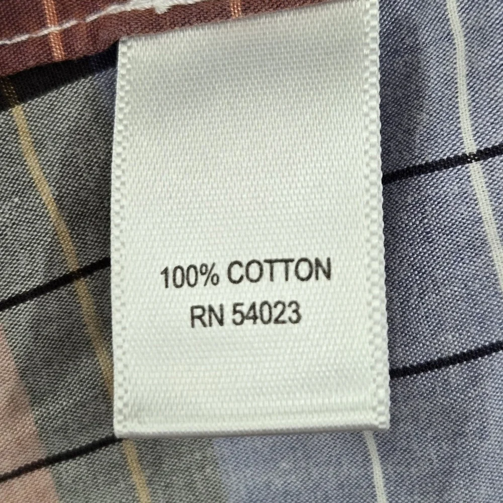Banana Republic Men Button Up Shirt XL 17-17.5 Multicolor Plaid Long